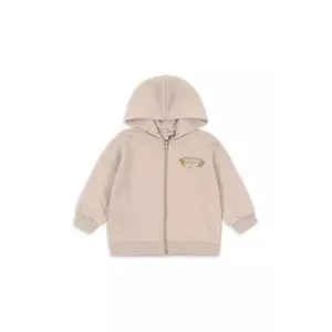 Konges Sløjd hanorac de bumbac pentru copii LOU SWEAT ZIP HOOD OCS culoarea gri, cu glugă, melanj, KS103865 imagine