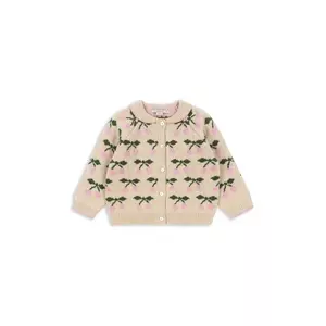 Konges Sløjd cardigan copii BELOU KNIT COLLAR CARDIGAN culoarea bej, KS103712 imagine