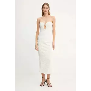 Bardot rochie culoarea bej, mini, drept, 59946DB imagine