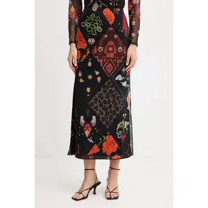 Never Fully Dressed fustă culoarea negru, maxi, drept, NFDSK751 imagine