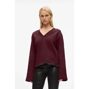 Karl Lagerfeld hanorac de bumbac culoarea bordo, cu imprimeu, A4W20040 imagine