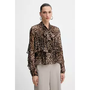 Marella bluză culoarea maro, cu imprimeu, 2523116114200 imagine