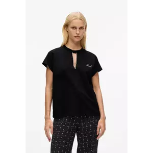 Karl Lagerfeld tricou din bumbac culoarea negru, A4W17046 imagine