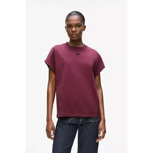 Karl Lagerfeld tricou din bumbac culoarea bordo, A4W17039 imagine