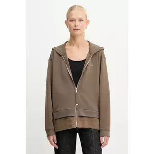 BOSS bluză culoarea maro, cu glugă, uni, 50548731 imagine