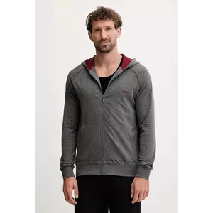 BOSS bluză lounge culoarea albastru marin, cu glugă, neted imagine