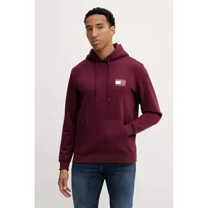 Tommy Jeans bluză culoarea verde, cu glugă, cu imprimeu, DM0DM20738 imagine