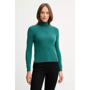 United Colors of Benetton pulover de lână culoarea gri, cu guler, 1002D2348 imagine