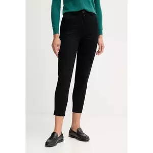 United Colors of Benetton pantaloni culoarea negru, mulată, high waist, 4FRXDF096 imagine