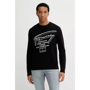 Tommy Jeans pulover de bumbac culoarea negru, DM0DM22253 imagine