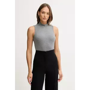 United Colors of Benetton top culoarea gri, cu turtleneck, 3P2Y3M06Y imagine