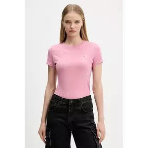 Tommy Jeans tricou din bumbac 3-pack culoarea roz, DW0DW22175 imagine