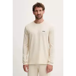 BOSS longsleeve lounge culoarea maro, uni, 50535870 imagine