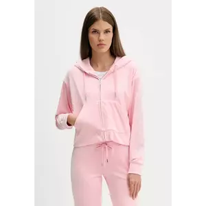 Juicy Couture bluză din velur culoarea roz, cu glugă, uni, JCWAS225310 imagine
