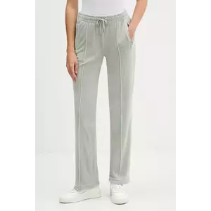 Juicy Couture pantaloni de trening din velur culoarea gri, cu imprimeu, JCWBJ225307 imagine
