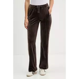 Juicy Couture pantaloni de trening din velur culoarea maro, cu imprimeu, JCWBJ225307 imagine