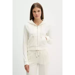 Juicy Couture bluză din velur culoarea bej, cu glugă, uni, JCWAS225306 imagine
