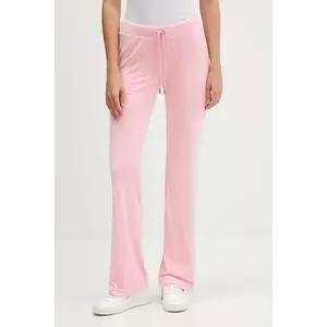 Juicy Couture pantaloni de trening din velur culoarea roz, uni, JCWBJ225311 imagine