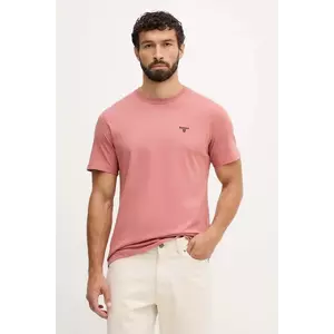 Barbour tricou din bumbac culoarea galben, neted imagine