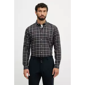 Barbour camasa din bumbac culoarea maro, cu guler button-down, slim imagine