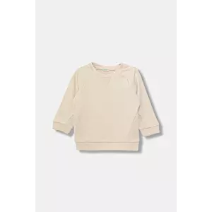 United Colors of Benetton hanorac de bumbac pentru bebeluși culoarea bej, uni, 3ITEA106H imagine