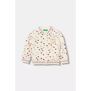 United Colors of Benetton bluză copii culoarea bej, cu imprimeu, 3YCMG5040 imagine