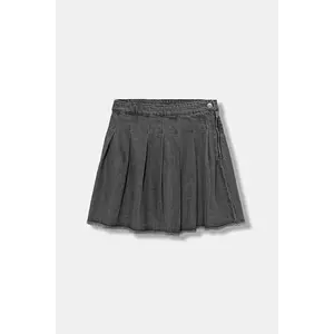 United Colors of Benetton fustă denim pentru copii culoarea gri, mini, evazați, 488PC002H imagine