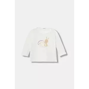 United Colors of Benetton longsleeve din bumbac pentru bebeluși culoarea alb, cu imprimeu, 3ATNA106O imagine