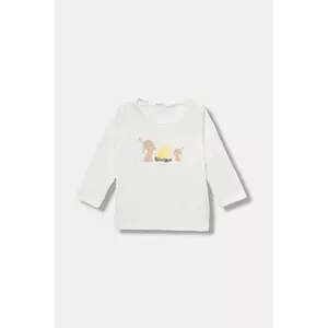 United Colors of Benetton longsleeve din bumbac pentru bebeluși culoarea alb, cu imprimeu, 3ATNA106O imagine