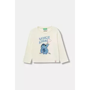 United Colors of Benetton longsleeve din bumbac pentru copii culoarea bej, 35RYG10KC imagine