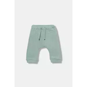 United Colors of Benetton pantaloni de trening pentru bebeluși culoarea turcoaz, uni, 3JOEAF02G imagine