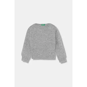 United Colors of Benetton pulover de lână pentru copii culoarea gri, light, 126WC108Q imagine