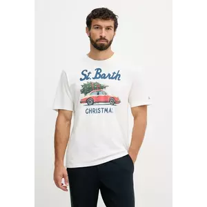 MC2 Saint Barth tricou din bumbac culoarea bej, cu imprimeu, ARN0004 imagine