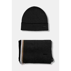 BOSS pălărie și eșarfă culoarea gri, 50551072 imagine