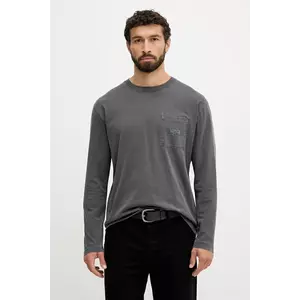 Pepe Jeans longsleeve din bumbac culoarea gri, uni, PM5010100 imagine