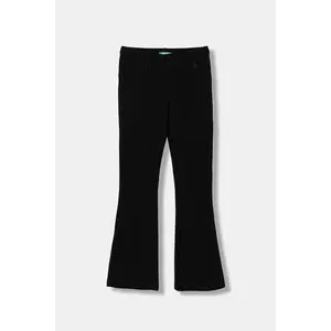 United Colors of Benetton leggins copii culoarea negru, uni, 3DKECF037 imagine