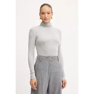 BOSS Orange longsleeve culoarea gri, cu guler, 50548098 imagine