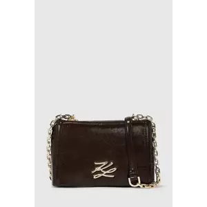 Karl Lagerfeld poșetă de piele culoarea bordo, A4W30106 imagine