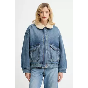 Levi's geacă jeans culoarea maro, de iarnă, 003JF imagine