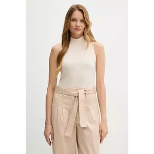 United Colors of Benetton top culoarea bej, cu turtleneck, 3P2Y3M06Y imagine