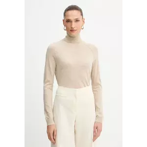 BOSS pulover de lână culoarea bej, light, cu guler, 50548298 imagine