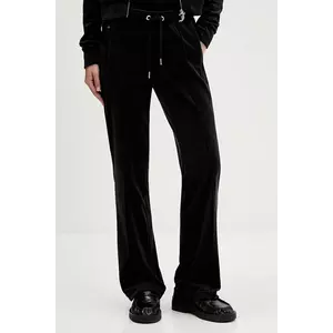 Juicy Couture pantaloni de trening din velur culoarea negru, cu imprimeu, JCWBJ225307 imagine