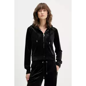 Juicy Couture bluză din velur culoarea negru, cu glugă, uni, JCWAS225306 imagine