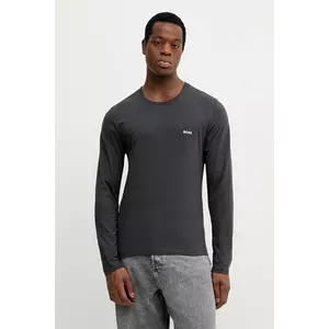 BOSS longsleeve din bumbac 3-pack culoarea gri, uni, 50492321 imagine