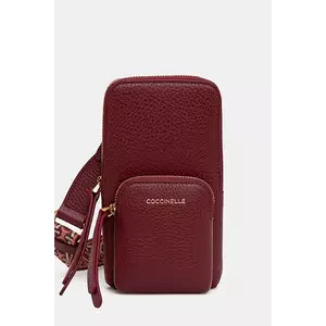 Coccinelle husa din piele pentru telefon culoarea roz imagine