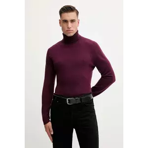 United Colors of Benetton pulover de lână culoarea maro, light, cu guler, 1002U2180 imagine