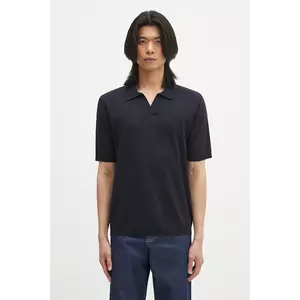 Norse Projects polo din in Leif Cotton Linen Polo culoarea bleumarin, uni, N45.0502.7004 imagine