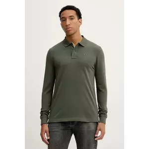 Tommy Jeans longsleeve din bumbac culoarea verde, uni, DM0DM20232 imagine