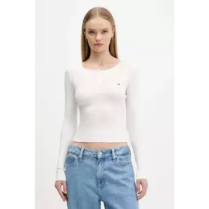 Tommy Jeans longsleeve culoarea alb, DW0DW21575 imagine