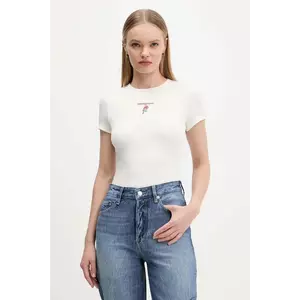 Tommy Jeans tricou culoarea bej, DW0DW21787 imagine